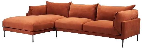 Moe's Home Collection Jamara 2-Piece Burnt Auburn Left-Arm Facing Sectional and Chaise-0