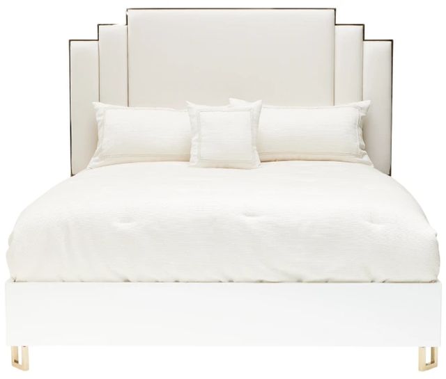 Michael Amini® Palm Gate Cloud White Upholstered Eastern King Platform Bed-2