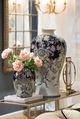 A & B Home Bryn Blue/Gold Porcelain Urn-2