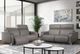 Via Furniture Roma Gray Condo Sofa with Adjustable Headrest-1