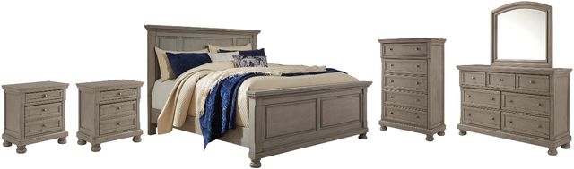 Signature Design by Ashley® Lettner 6-Piece Light Gray King Panel Bed Set-0