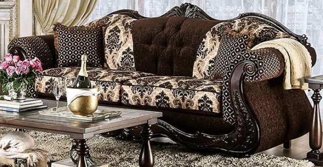 Furniture of America® Ronja 2-Piece Dark Brown Living Room Set-1