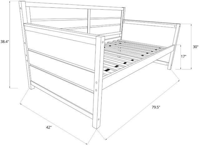 Kodiak Furniture Marisa Canton Gray/Weathered Gray Twin Daybed with Mattress and Pop Up -1