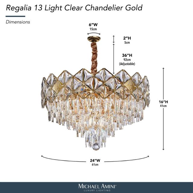 Michael Amini® Regalia Clear/Gold 13-Light Chandelier-2