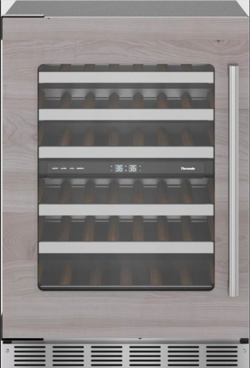 Thermador® Freedom® 24" Panel Ready Left Hinge Under the Counter Wine Cooler with Glass Door-0