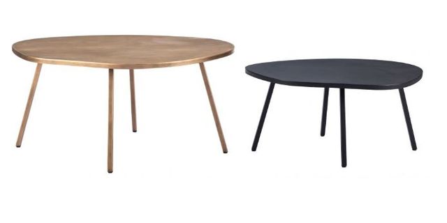 Zuo® Modern Castelo 2-Piece Black/Brass Coffee Table Set-2