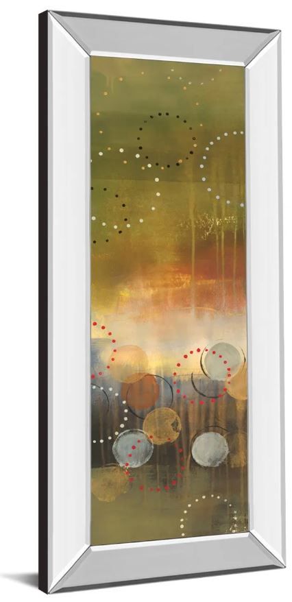 Classy Art Circles In Green Panel I by Jeni Lee Mirror Framed Wall Art-1