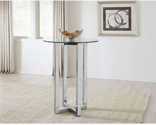 Modus Furniture Amalfi Glass Top 32" Round Bar Table with Chrome Base-1