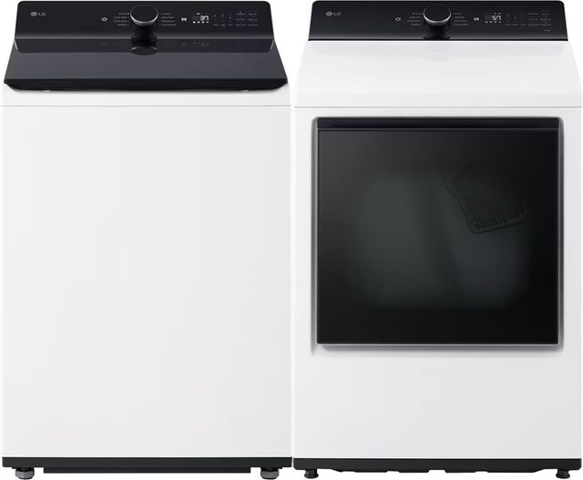 LG Essence White Top Load Washer & Electric Dryer Laundry Pair-0