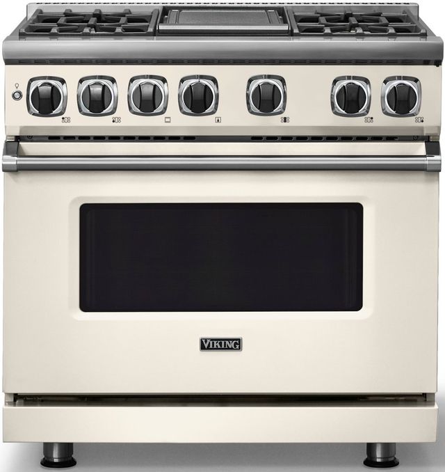 Viking® 7 Series 36" Pure White Pro Style Dual Fuel Range with Griddle-2