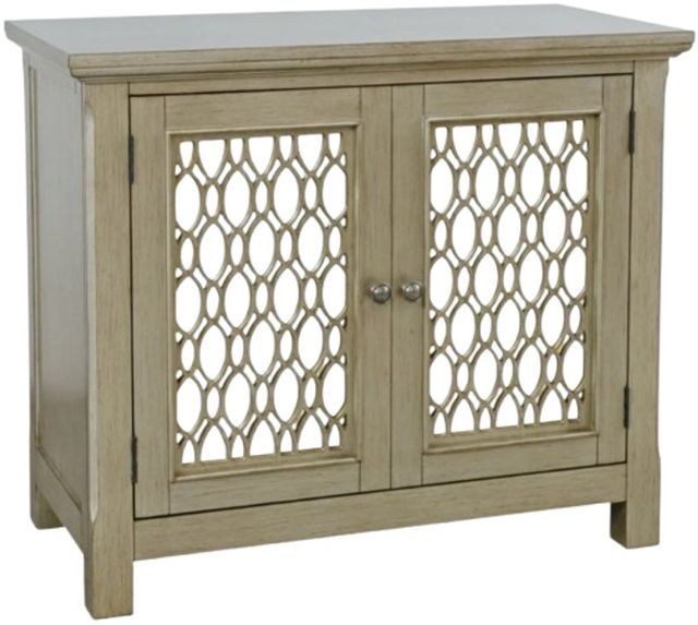 Jofran Inc. Isabella Champagne 38" Mirrored Accent Cabinet-0