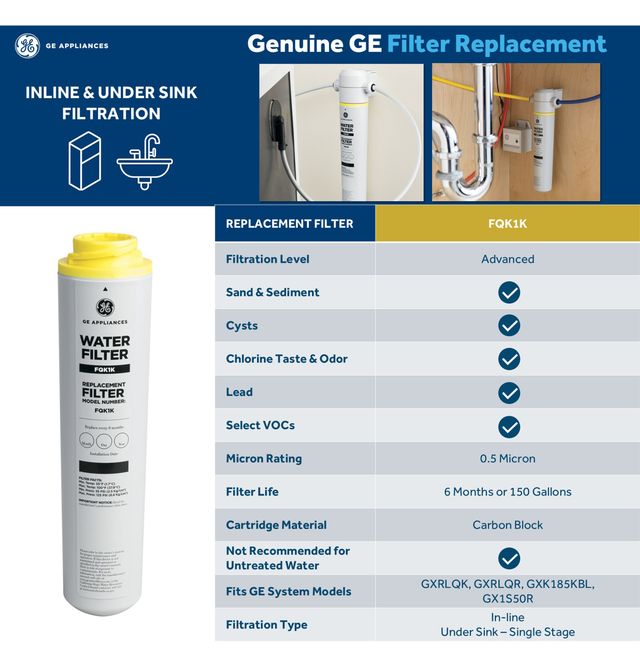 GE® In-Line Water Filtration System  for Refrigerators or Icemakers-3
