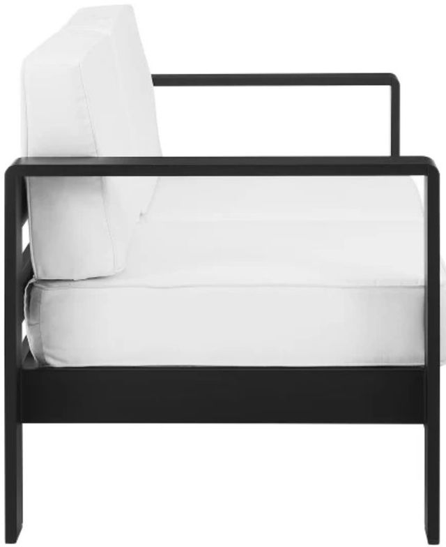 Linon Key Largo Black/White Aluminum/Fabric Outdoor Loveseat-4
