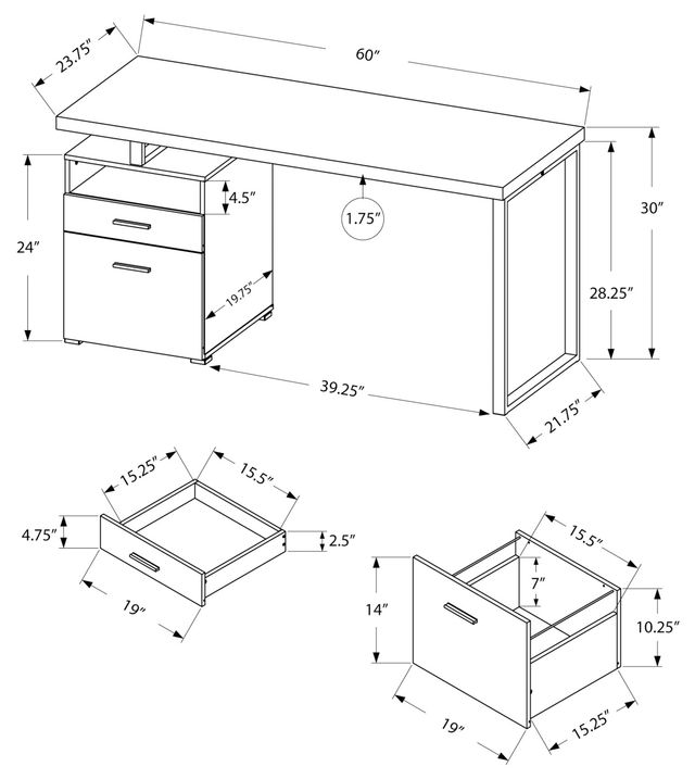 Monarch Specialties Inc. White 60" Computer Desk-3