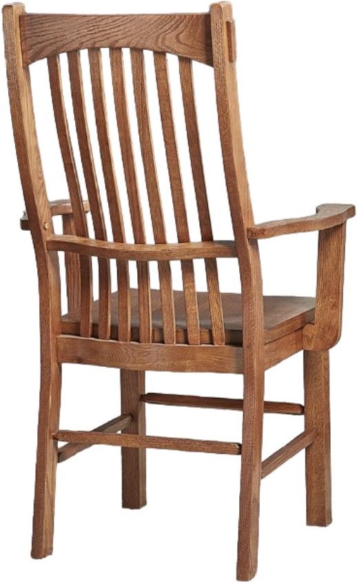 A-America® Laurelhurst Mission Oak Slatback Dining Arm Chair-1