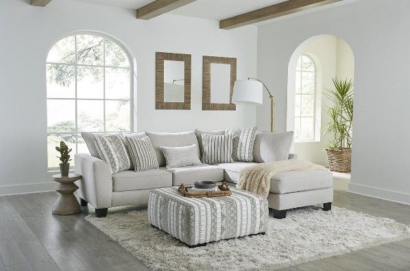 Albany Industries Bend Ivory Ottoman-1