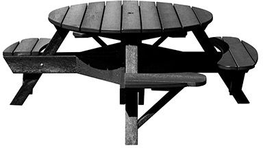 C R Plastics Black Wheelchair Accessible Picnic Table-0