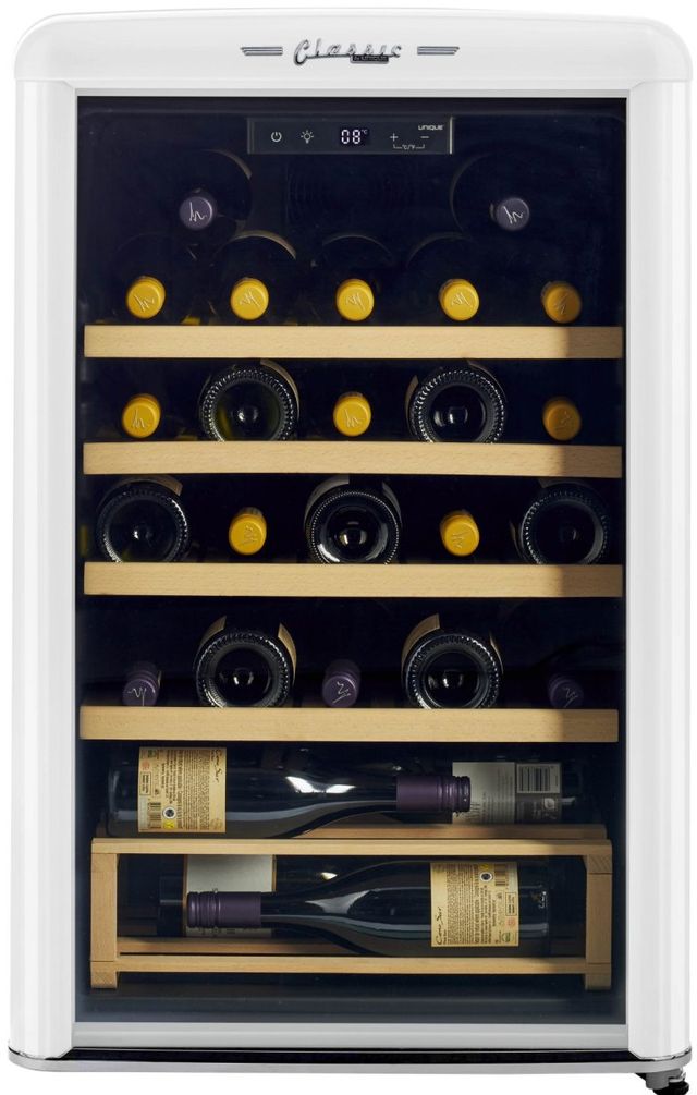 Unique® Appliances Classic Retro 4 Cu. Ft. Marshmallow White Wine Cooler-2