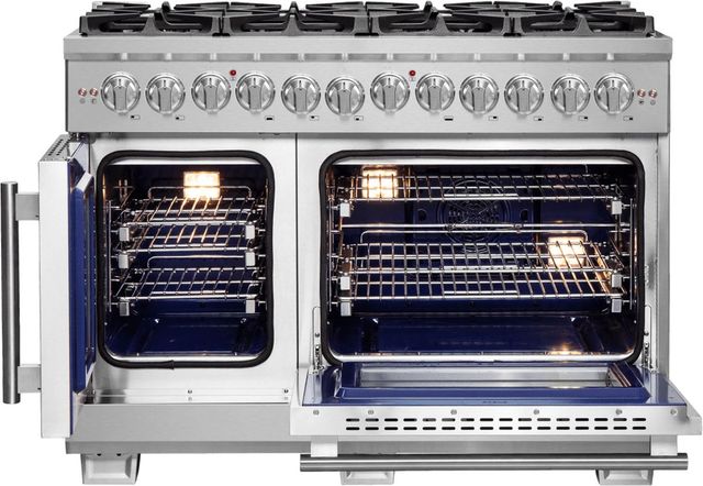 FORNO® Capriasca 48" Stainless Steel Pro Style Dual Fuel Range-1