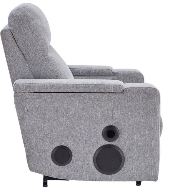 Signature Design by Ashley® Pineland Pewter Power Glider Recliner with Audio System-4