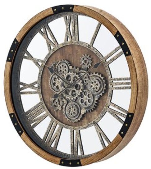 YHD Brown Homestead Gear Clock-3