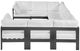 Meridian Furniture Nizuc 8-Piece Dark Gray/White Aluminum/Fabric Outdoor Patio Modular Sectional-4