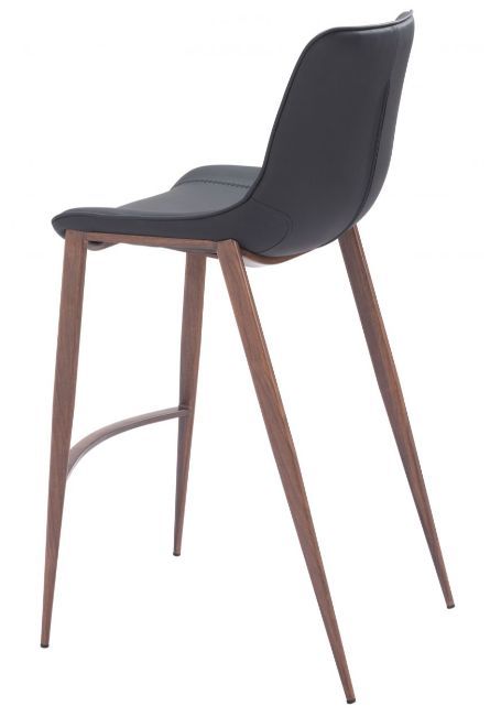 Zuo® Modern Magnus Black/Walnut Barstool-3