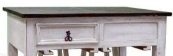 Million Dollar Rustic Dark Brown/White Island with Stools-1