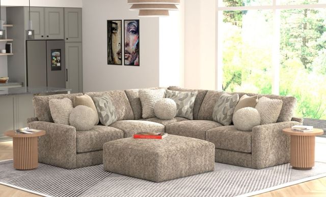 Jackson Furniture Turner 4-Piece Mushroom Sectional with Ottoman-1