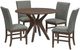 Elements International Santa Barbara 5-Piece Dark Gray/Walnut Dining Set-0