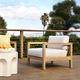 Dovetail Furniture Boe Light Gray/Natural Fabric/Teak Outdoor Sofa Chair-1