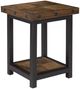 Flexsteel® Carpenter Brown Chairside Table with Black Metal Frame-0