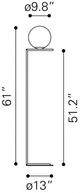 Zuo® Belair Brass Floor Lamp-4