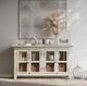Jofran Inc. Rustic Shores Scrimshaw Cream 4-Door Low Accent Cabinet-1