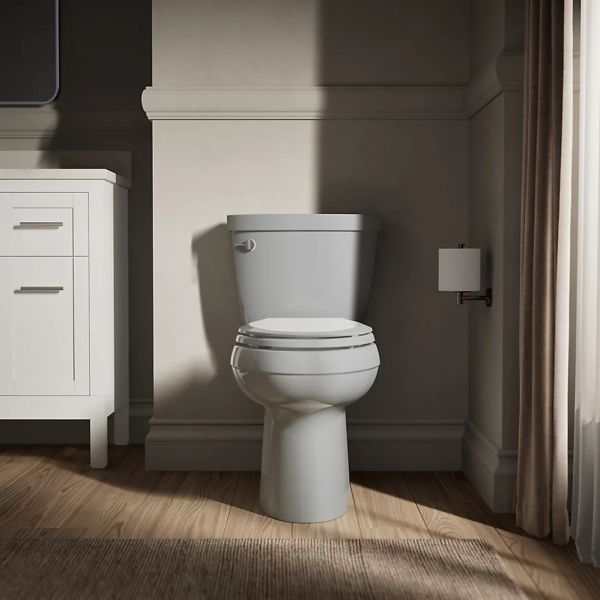 KOHLER® Cimarron® Ice Gray Elongated Chair-Height Toilet Bowl with Skirted Trapway-3
