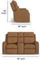 Flexsteel® Felix Toasted Almond Leather Power Reclining Loveseat with Console, Power Headrest and Lumbar-3