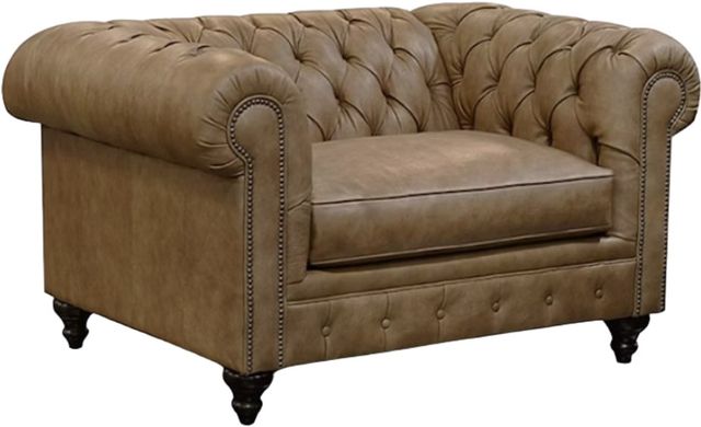 England Furniture Customizable Rondell Leather Chair with Nailhead Trim-0