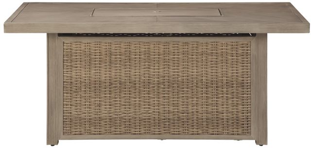 Signature Design by Ashley® Beachcroft Beige Outdoor Rectangular Fire Pit Table-2