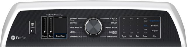 GE Profile™ 5.4 Cu. Ft. White Impeller Top Load Washer with Smarter Wash Technology-3