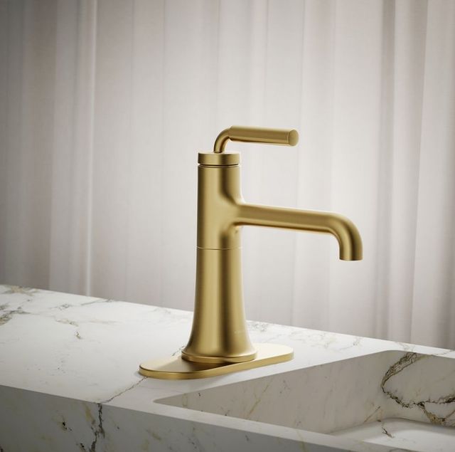KOHLER® Tone™ Vibrant Brushed Moderne Brass 1.2 GPM Single-Handle Bathroom Sink Faucet-1