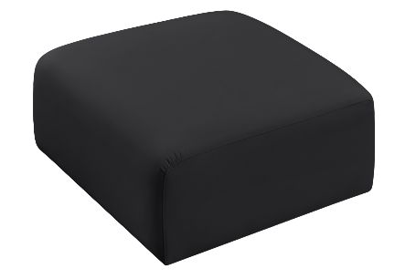 Meridian Furniture Arc Black Vegan Leather Ottoman-0