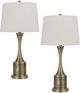 Cal® Lighting & Accessories 2-Piece Toccoa Antique Brass/White Table Lamp Set-0