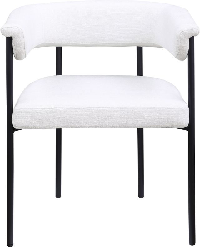 Meridian Furniture Malin Cream Linen Textured Upholstered Dining Arm Chair-1