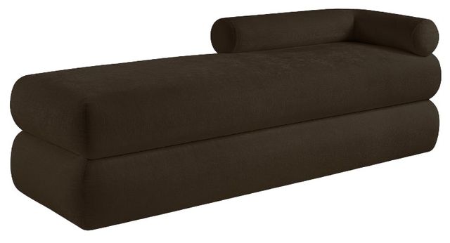 Meridian Furniture Kennedy Brown Chenille Fabric Bench-0