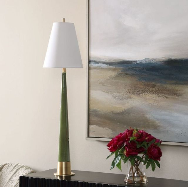 Uttermost® Riccardi Moss Green Glaze Table Lamp-2