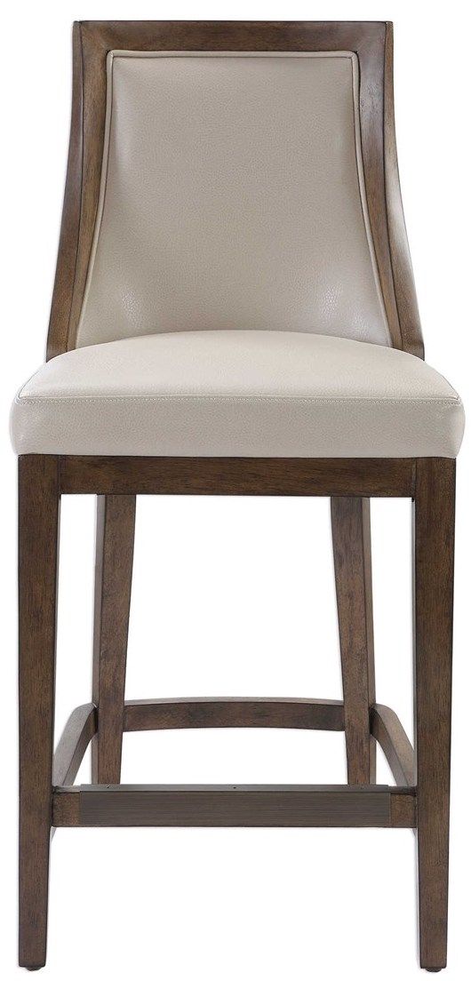 Uttermost® Purcell Cappuccino/Walnut Counter Stool-2