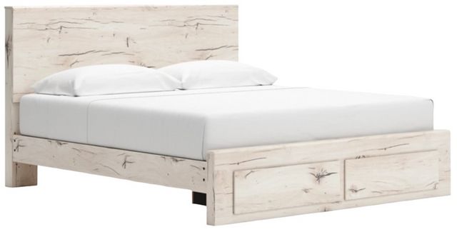Lawroy Platform Bed with Footboard Storage - Light Natural Lawroy Platform Bed with Footboard Storage - Light Natural