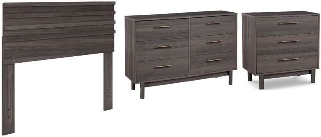Signature Design by Ashley® Brymont 3-Piece Dark Gray Full Panel Headboard Youth Bed Set-0