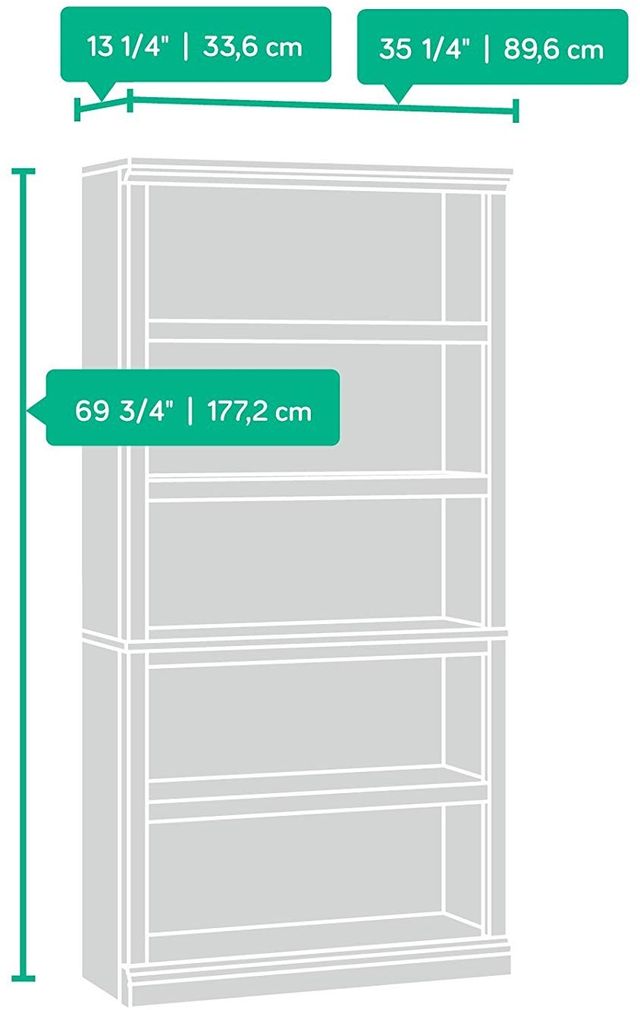 Sauder® Select Lintel Oak® 5-Shelf Bookcase-1