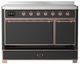 Ilve® Majestic III 48" Graphite Matte Pro Style Induction Range with Solid Door and Copper Trim-2